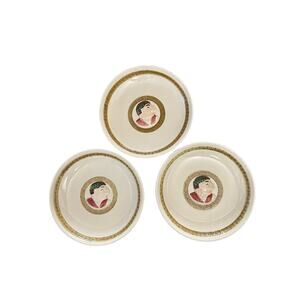 3 Vintage Fitz & Floyd Fit118 Caesar Roman Emperor Pasta Bowls 8" Roman Nose